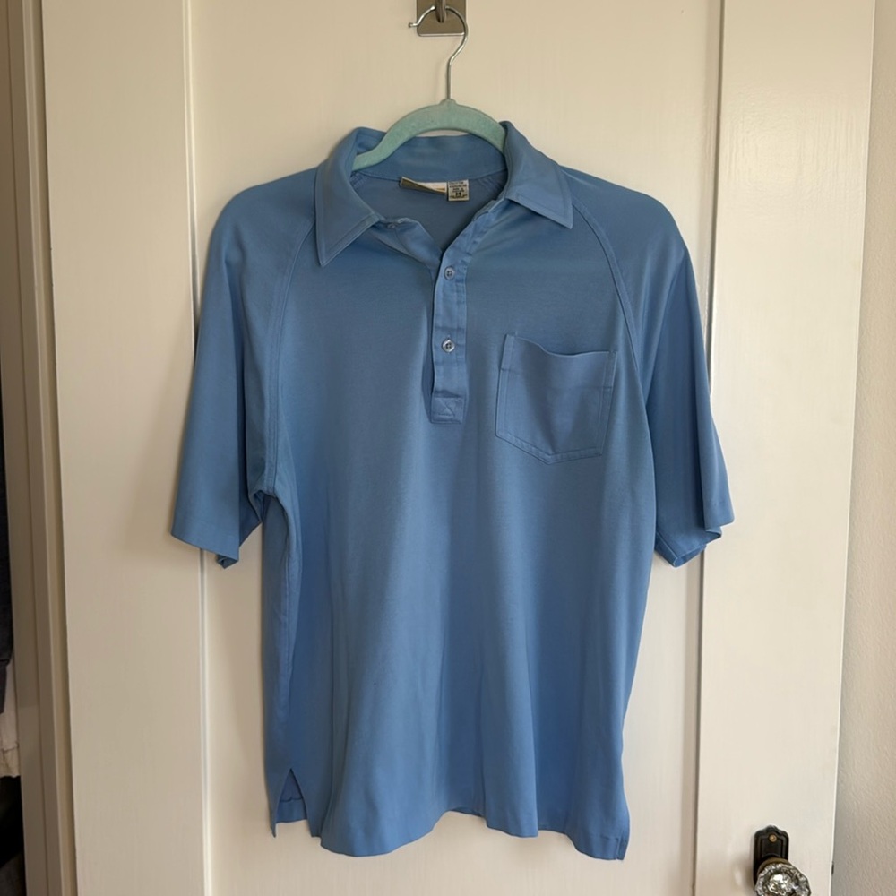 Vintage London Fog Blue Short-Sleeve Polo Shirt Men’s Medium